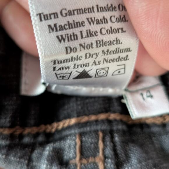 Y2K Cropped Jeans 14 Black Denim Capri Embroidered Boho Floral Ankle Tapestry - Picture 8 of 8